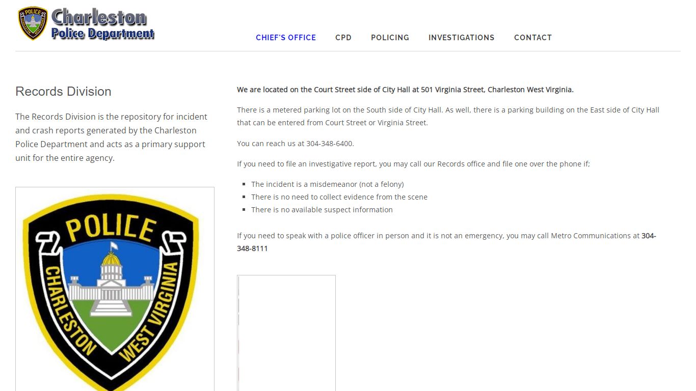 Charleston Police Department - Records